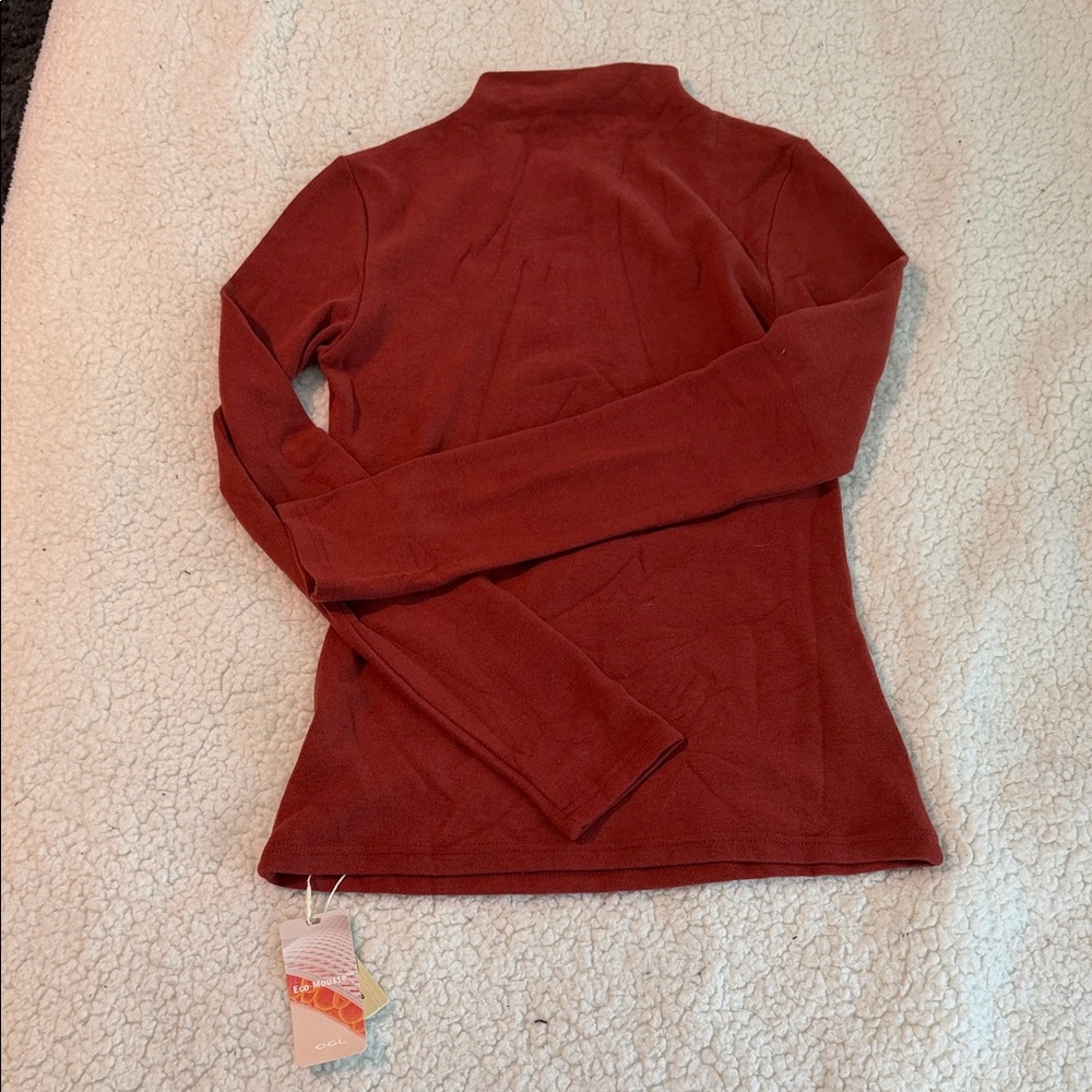 Chic Rust Turtleneck Top